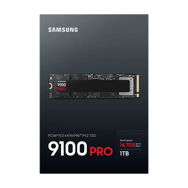 2TB Samsung 9100 Pro (PCIe Gen5) NVMe 2.0 M.2 SSD –  Seq R/W: Up to 14,800/13,400MB/s
